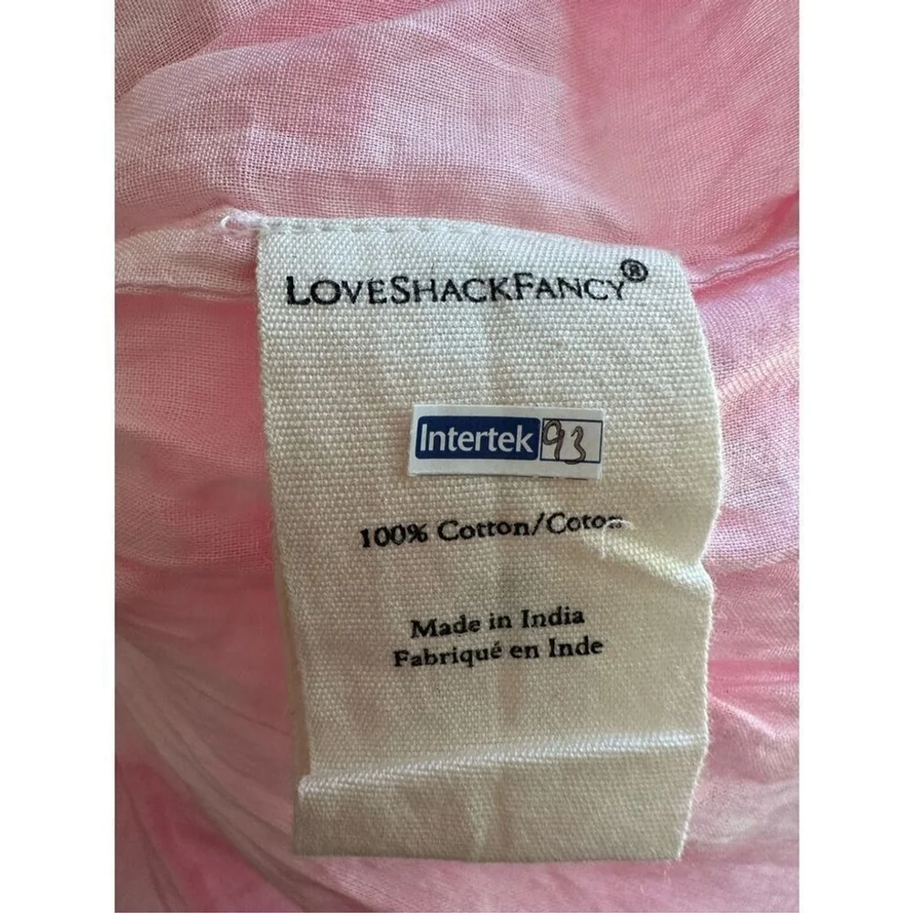Love Shack Fancy Natasha Ruffle Tiered Mini Dress in Island Pink Hand Dye Size M